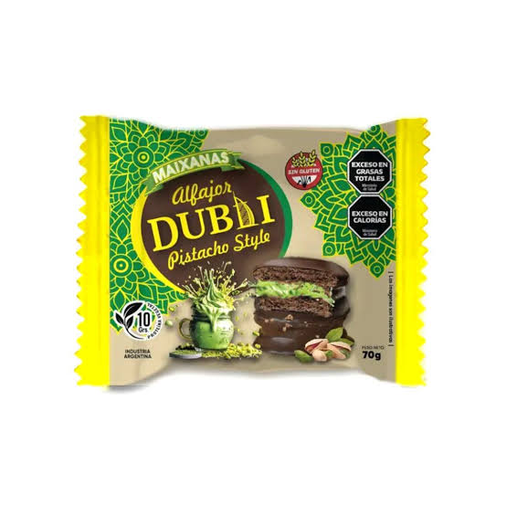 ALFAJOR DUBAI PISTACHO 70gr (comprando 3 o mas precio mayorista)